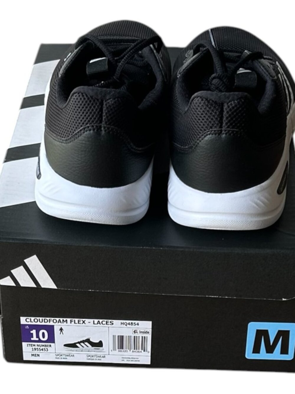 adidas Men's Cloudfoam Flex Sneaker, Black, Size 10 - Picture 4 of 7